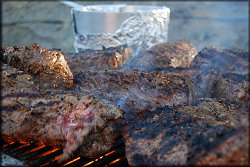 Grilled New York striploins