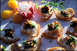 Goat cheese crostini